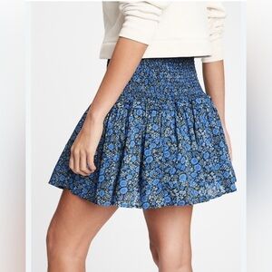 GAP MINI FLORAL RUCHED WAIST TIERED MINI SKIRT, W/POCKETS, PULL ON, LINED SZ XL